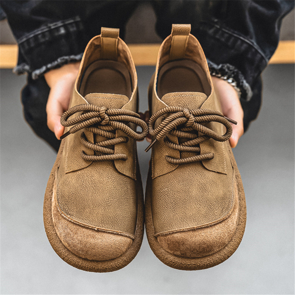 Scarpe stringate casual uomo stile vintage khaki