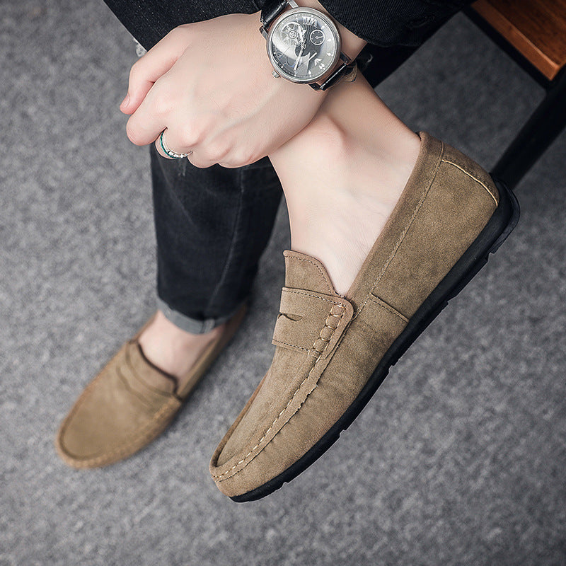 Mocassini driver uomo khaki indossati