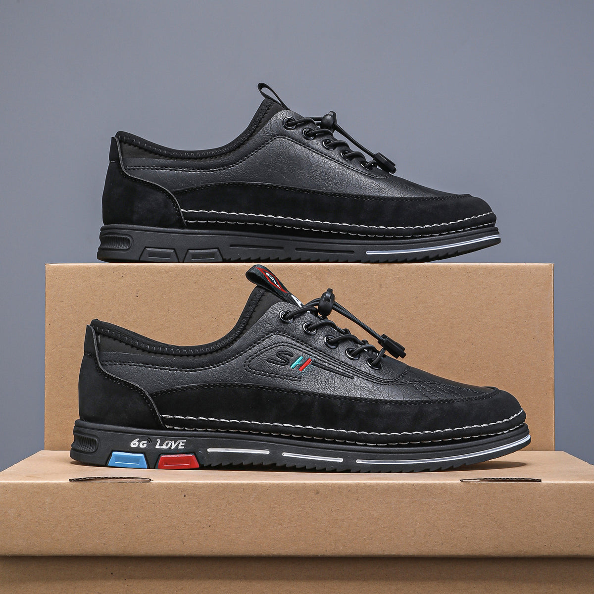 Scarpe casual sportive uomo nere e grigie