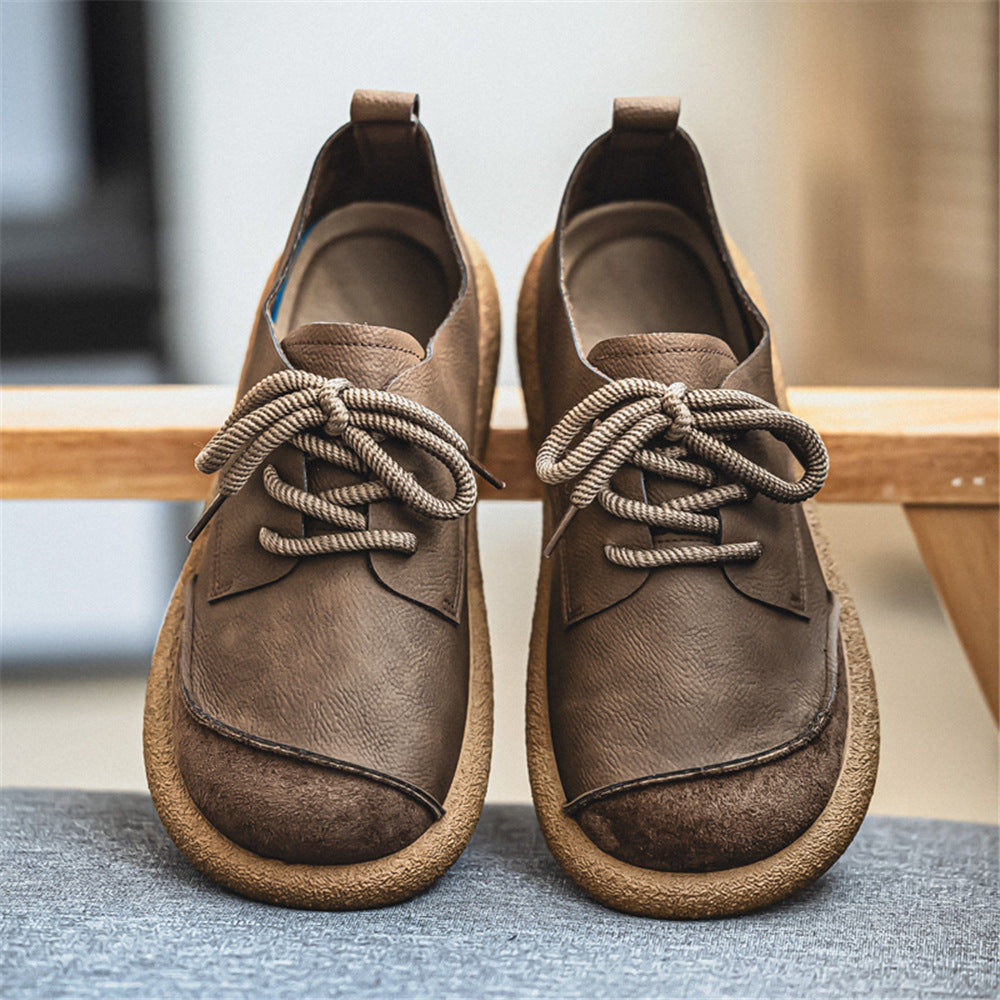 Scarpe stringate casual uomo stile vintage marroni
