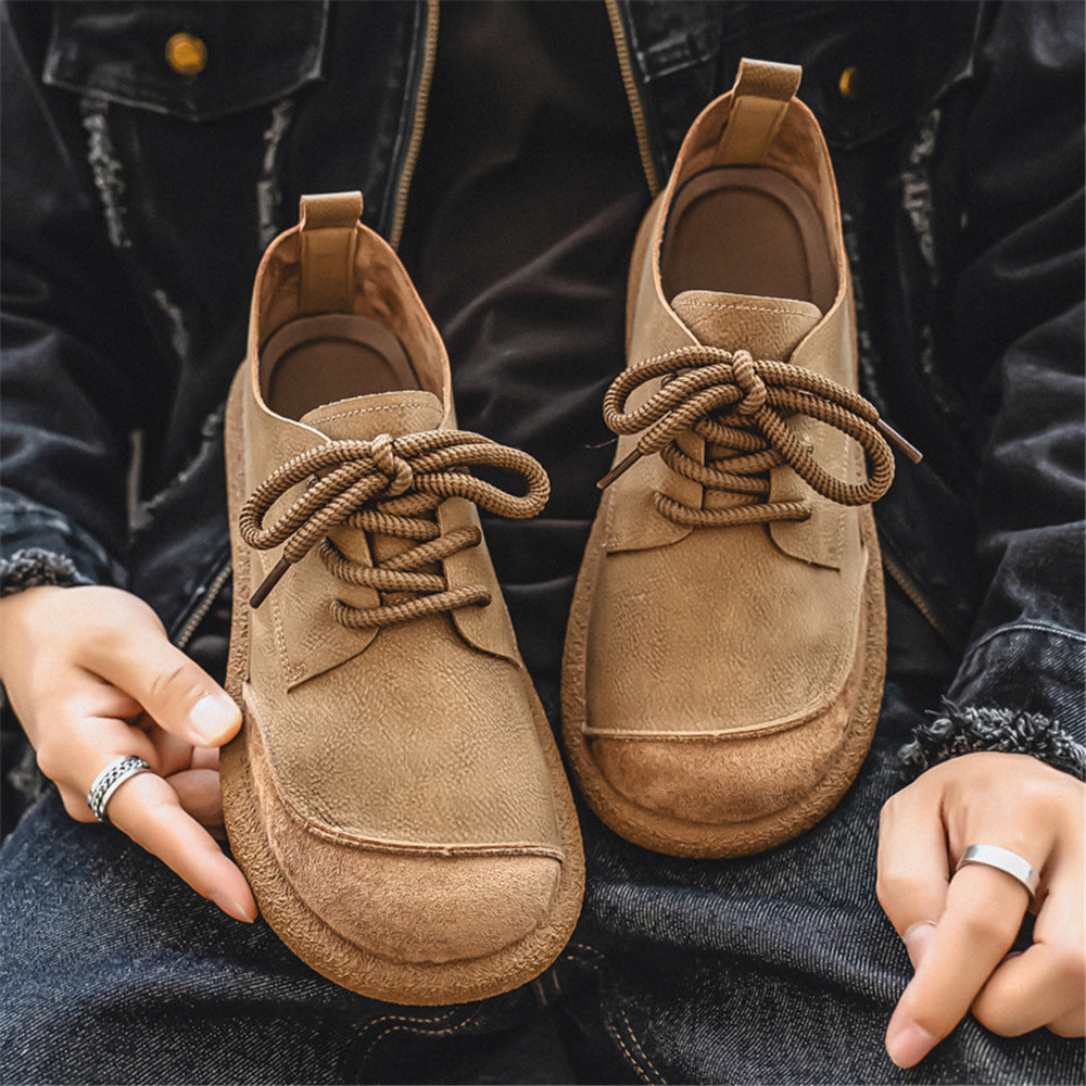 Scarpe stringate casual uomo stile vintage khaki